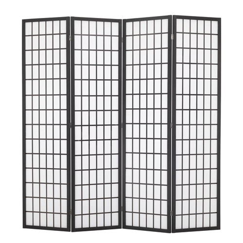 Room Divider 4 Panel Oriental Shoji Screen 6Ft Folding Privacy Divider Wall Divi