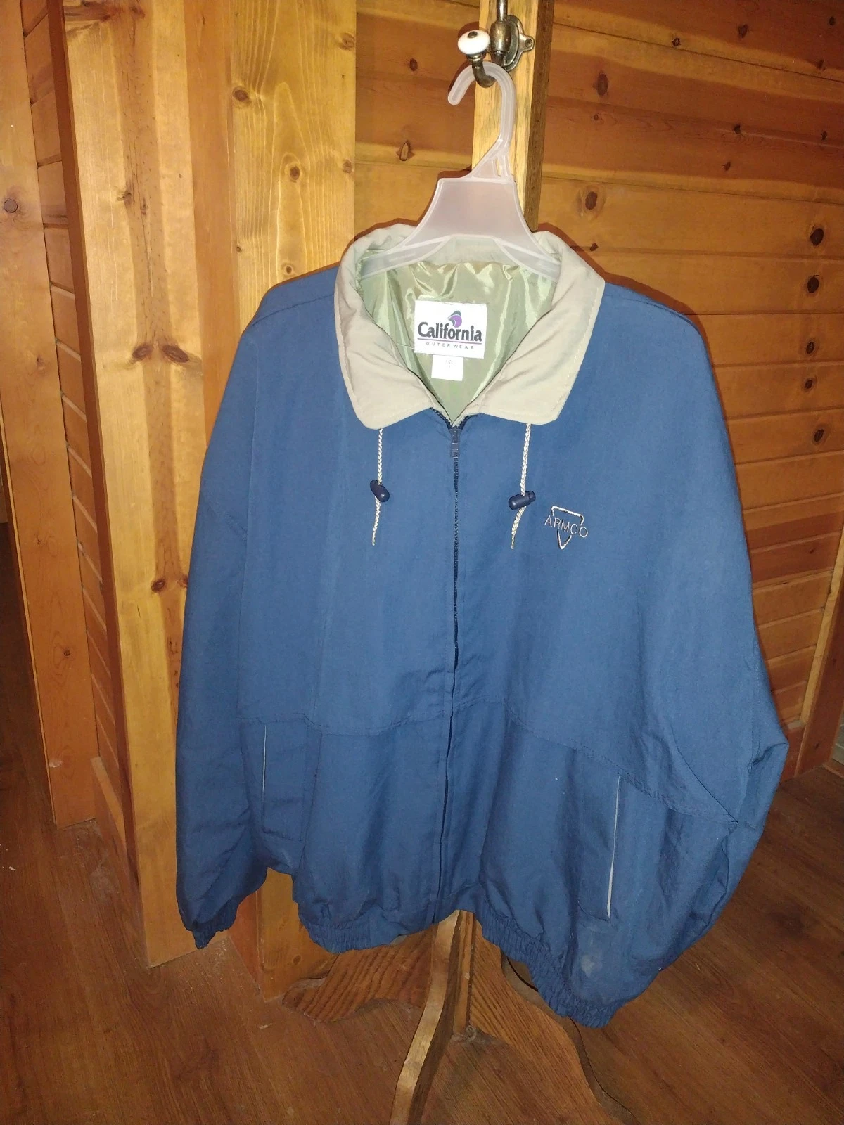 California Outer Wear Jacket Men's Size 4xl Full Zip Windbreaker Blue
