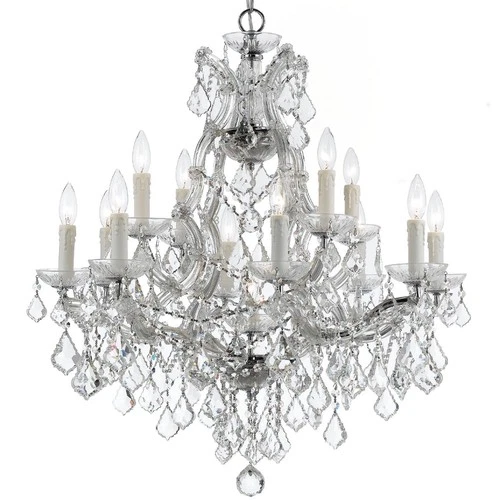 Maria Theresa 29"W Chrome and Crystal 13-Light Chandelier - Picture 2 of 4