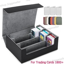 Trading Card Storage Box for 1800 Sleeved Cards, Bulk Card Storage Magnetic