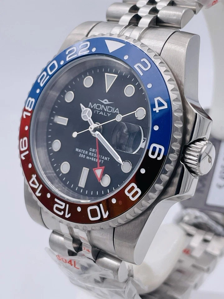 Orologio Mondia GMT Automatico Ceramica Mi828BLR/495 Wr200m Scontatissimo Nuovo - Image 2 of 4