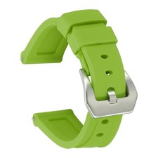 Silicone Watch Bands 20mm Soft Watch Band with Silver Buckle, Light Green