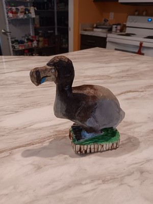 Rustic, Hand Carved, Wooden, Dodo Bird Carving, One Of A Kind 