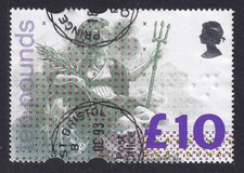 GREAT BRITAIN 1993 QEII £10 Britannia SG 1658 Used (CV £12)