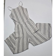 Hollister Striped Jumpsuit Wide Leg Sleeveless Casual XS 1256 