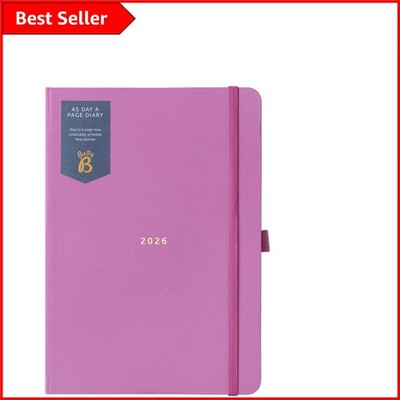 2026 A5 Day-A-Page Planer für Profis - Eleganter Organizer mit Band
