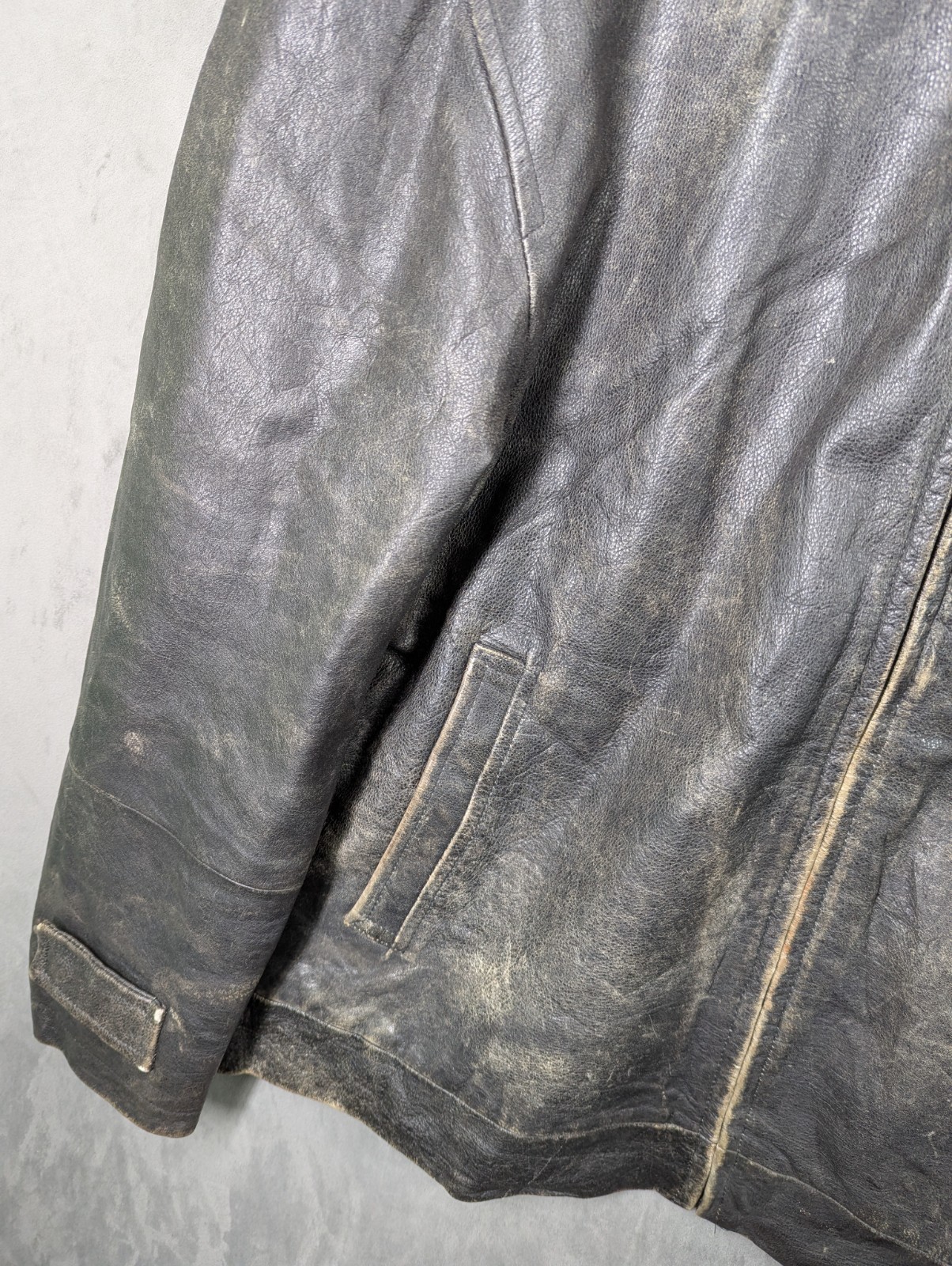 Milestone Aviator Leather Jacket EU 52 Fits L/XL Shearling Collar Vintage Patina image 5
