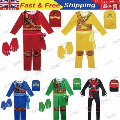 MARKENLOS UK Ninjago Kai Jay Lloyd Kids Cosplay Costume Bodysuit OveralI Gloves 2025
