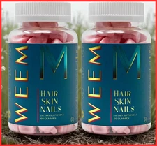 2 Pack WEEM Hair Skin and Nails Gummies, Cruelty-free 60 ct. Free Shipping
