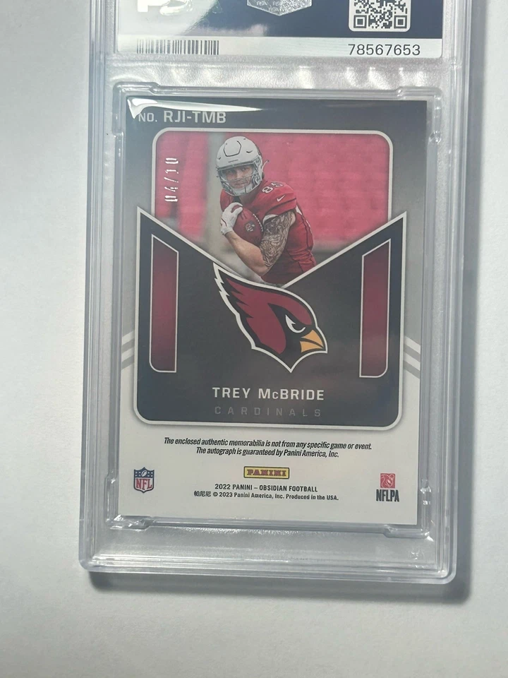 2022 Obsidian Trey McBride Red RPA 04 /10 - Image 2 of 3