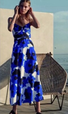 Banana Republic Size 2 Blue Floral Maxi Dress Lined | eBay Banana Republic Size 2 Blue Floral Maxi Dress Lined | eBay