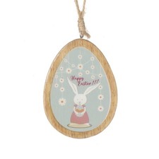 Heaven Sends Large Hanging Wooden Happy Rustic Easter Egg Decoration Home Decor