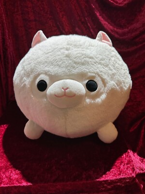 Round 1 NWT Takashoji White Fluffy Round Sheep Plush