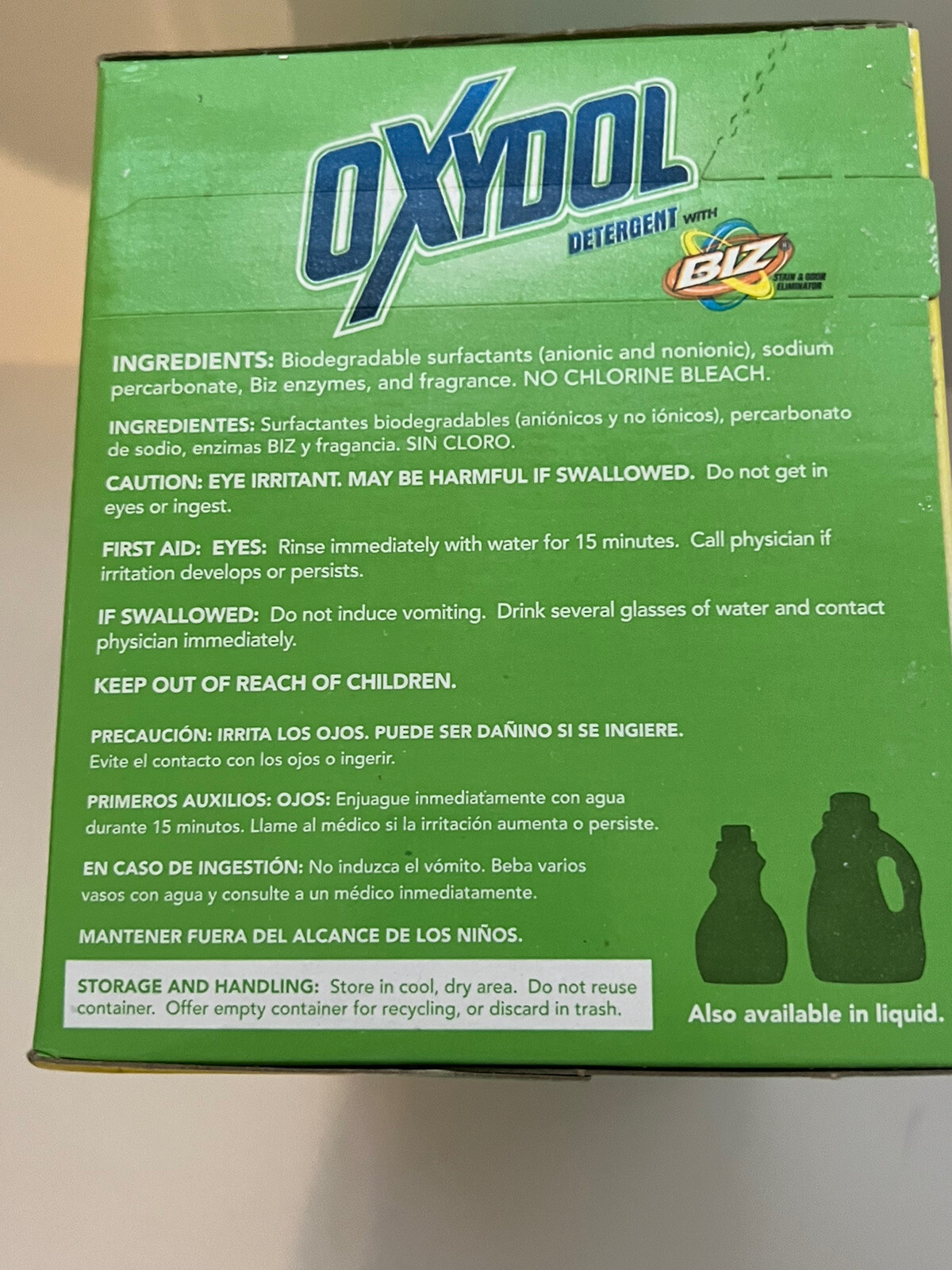 1 Box Oxydol Powder Laundry Detergent Biz Stain Odor Eliminator 100 oz