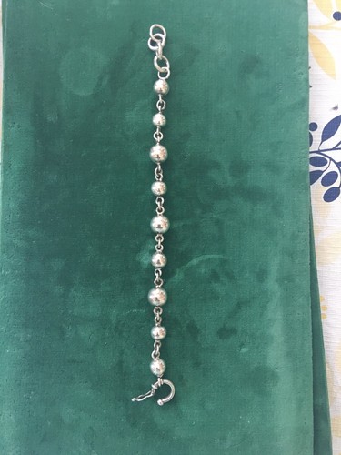 sterling silver bead ball bracelet - Picture 3 of 7