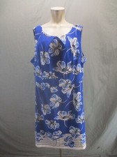Established 1962 Size 20 Womens Floral Blue Sleeveless Pleated Sheath Dress 580