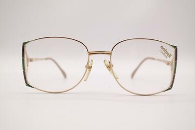 Vintage Actuell Couture 534 314 Gold Green Gray Oval Glasses Frame NOS