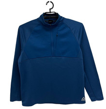 Reebok Men's Long Sleeve Blue Fleece Lined 1/4 Zip Pullover Sweatshirt Size L