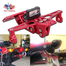 RED Motorcycle Fender Eliminator License Plate Holder Tail Light LED Bracket