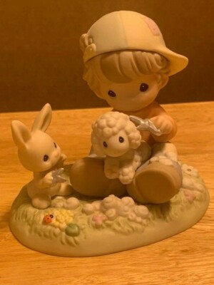 Precious Moments Country Lane SHEAR HAPPINESS AND HARE CUTS Boy Figurine