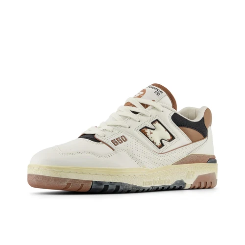 New Balance 550 Men's Sneakers, Sea Salt/Pecan/Black, Size 12