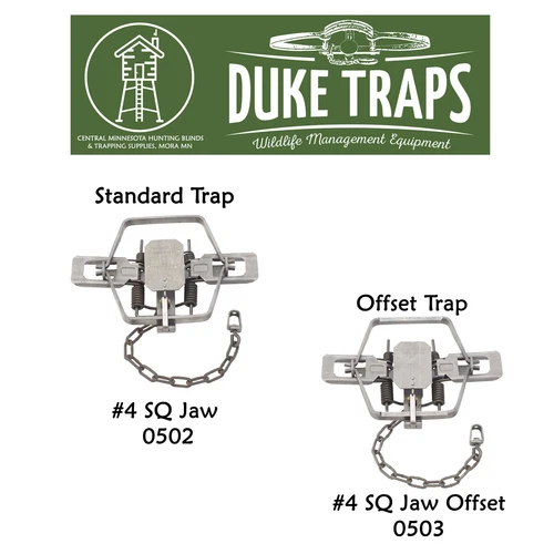 Duke #4 Coil Spring Traps - Pick Style & Quantity - Beaver Bobcat Coyote Lynx 