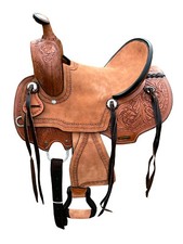 Western Leather Youth Child Horse Pony Ranch Horse Saddle Floral Tooled Handmade