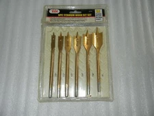 Illinois Industrial Tool 6pcs Titaniun Wood Bit Set, 25700, NEW