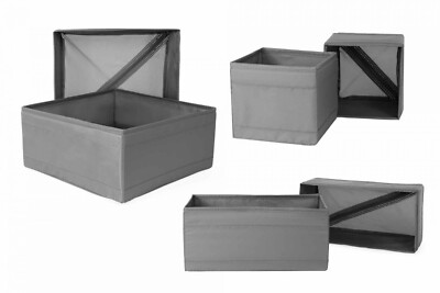 IKEA ''SKUBB''  6er Set Aufbewahrungsboxe Regaleinsätze je 2x in 3 Größen Grau NEU