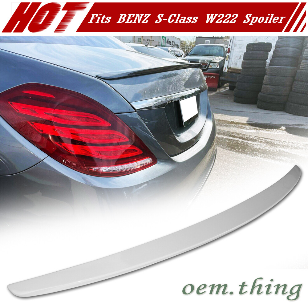 Ikon Motorsports Compatible with 14-20 Mercedes-Benz W222 OE Factory Painted #197 Obsidian Black Metallic Trunk Spoiler