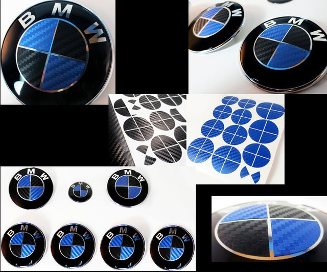 BMW Carbon Fiber Look Badge Roundel Overlay 1 2 3 5 6 X M Z F Series