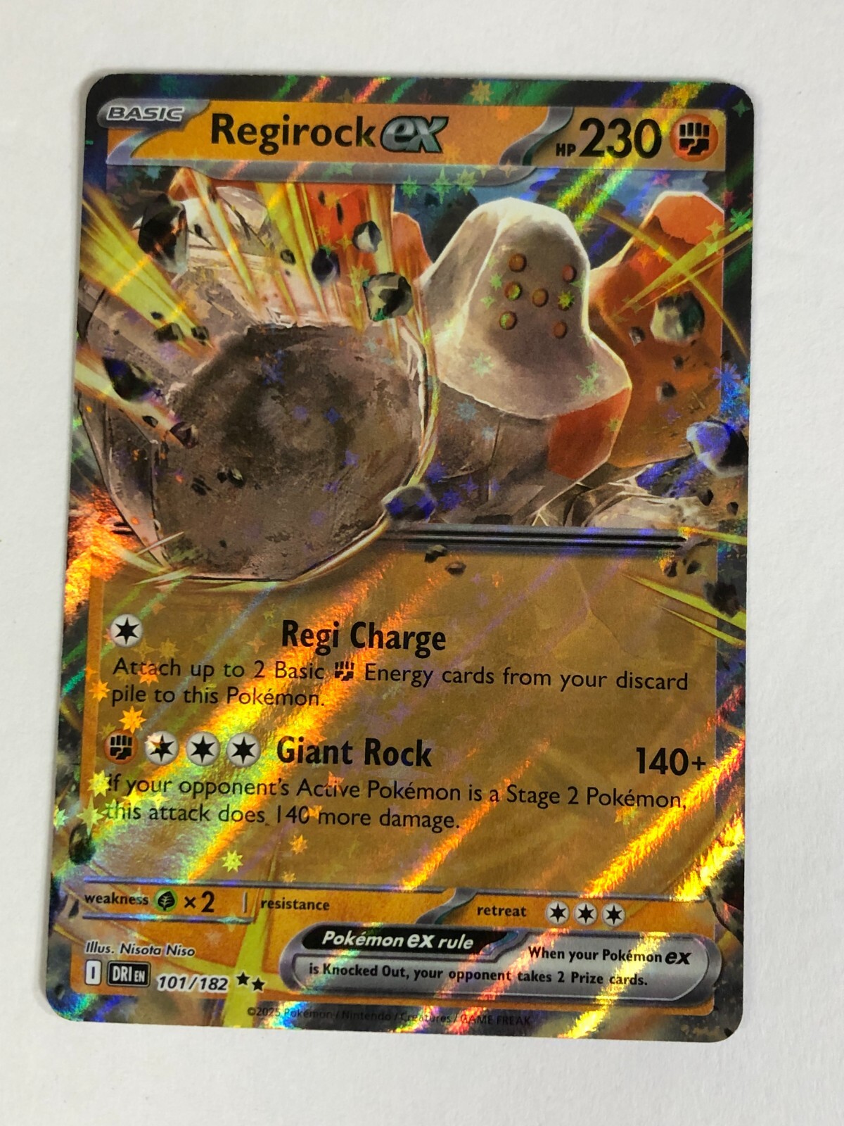 Pokemon TCG Destined Rivals Regirock EX 101/182 Near Mint