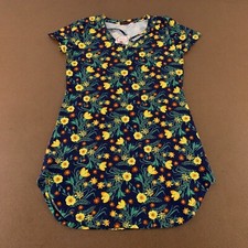Shiela Rose Women's Large Colorful Floral Print Short Sleeve Casual Dress NWT