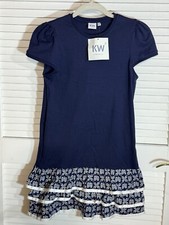 Karen Walker Uniqlo Navy Blue Cotton Dress Girls 150 Size 12 NWT
