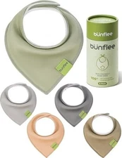 BUNFLEE Baby Bandana Drool Bibs for Boys & Girls, 5 Pack Soft & Absorbent Cotton