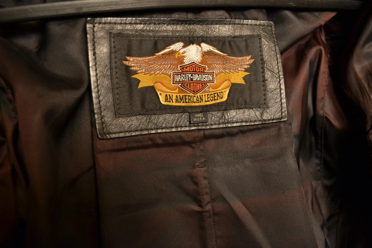 HARLEY DAVIDSON 90's RARE HD USA VINTAGE MOTORCYCLE LEATHER JACKET SIZE XL-44