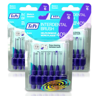 3x Tepe Interdentalbürste lila 1,1 mm ISO Größe 6