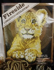 Kit de punta de aguja Fireside de colección punto largo Little Lion Cub 1983 bordado 14x18