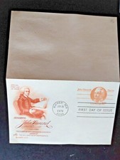 10c JOHN HANCOCK AMERICAN REVOLUTION 1978 ARTCRAFT CACHET first day reply card