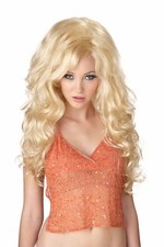 Bombshell Dolly Parton Video Vixen Women Costume Wig Blonde