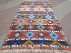 Multicolor Striped Turkish Vintage Large Area Rug, Handmade Natural Dye 79"x115"