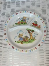 Baby Toddler Section Plate Bear Bunny Duck Vintage Melamine