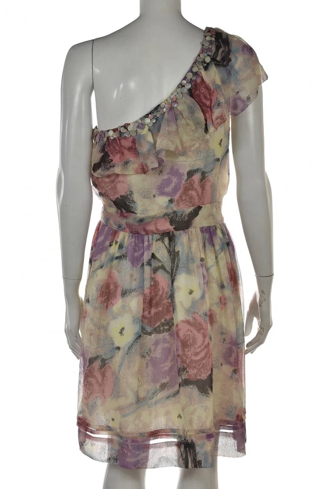 NEW Charlotte Ronson Womens Dress Size 6 Purple Sheath Silk One Shoulder - Image 2 of 4