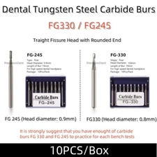 Dental Carbide Burs Tungsten Steel Bur FG #330 /FG #245 for High Speed Handpiece