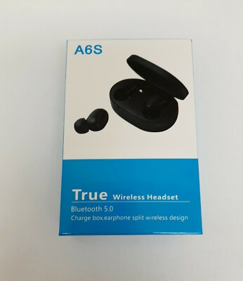 A6S TWS Airdots Bluetooth Earbuds Black