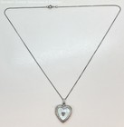 925 Sterling Silver MOP Shell Heart Locket Pendant Necklace 5.1g — photo 1