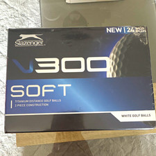 Slazenger V300 Soft White Titanium Distance Golf Balls 24, 2-Piece