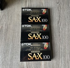 TDK SA-X 100 Lotto di 3 Cassette IEC Tipo II Posizione Alta (CrO2) Sigillate