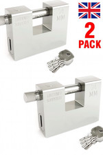 2x Heavy Duty 74mm Shutter Padlocks – High Security Container Door Lock Set