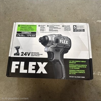 Flex 24V FX1331-1A Brushless Compact Cordless 1/4 Inch Hex Impact Driver Kit NEW